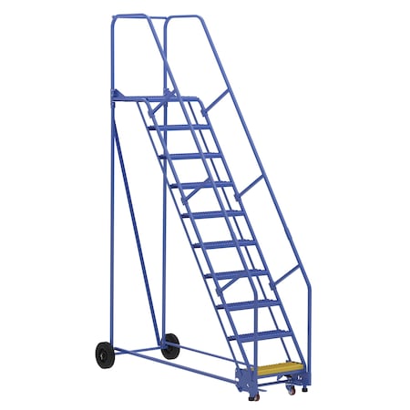 Vestil 130 H Steel Warehouse Ladder, 58 deg Grip, 10 Step, 21", 10 in Steps LAD-10-21-G